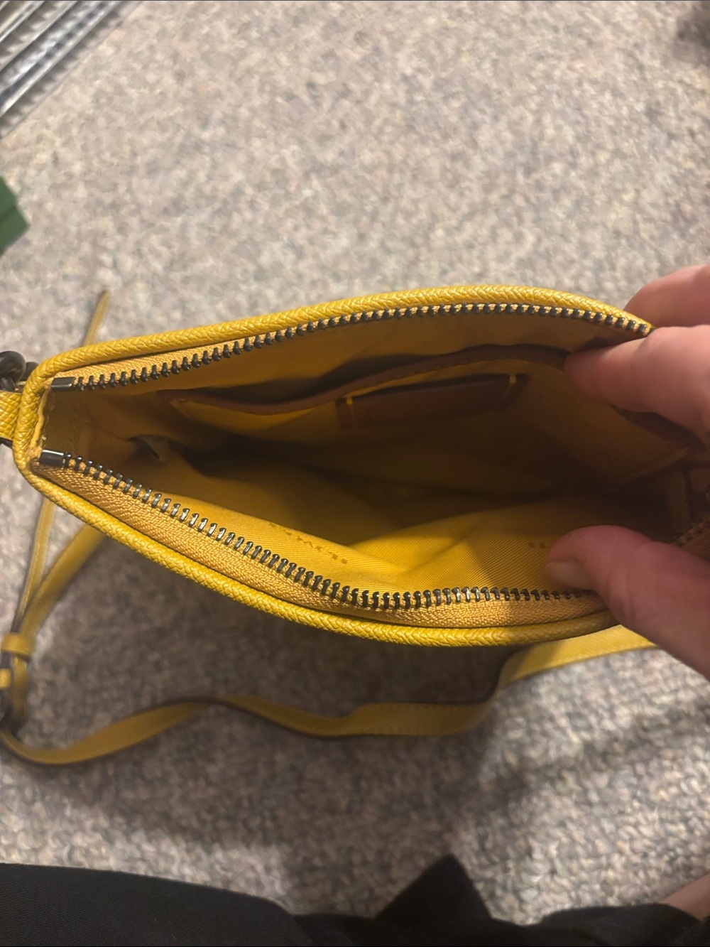 Coach Yellow Pebbled Leather Crossbody Bag - Picture 4 of 5
